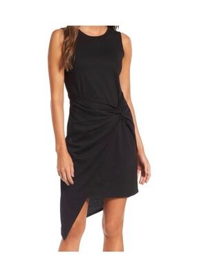Chelsea28 Black Knot-Front Midi Dress
